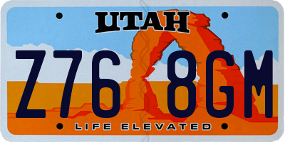 UT license plate Z768GM