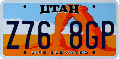 UT license plate Z768GP