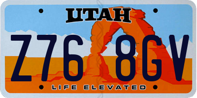 UT license plate Z768GV