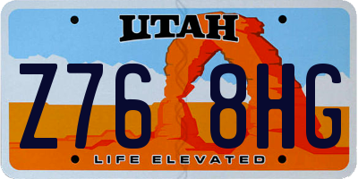 UT license plate Z768HG