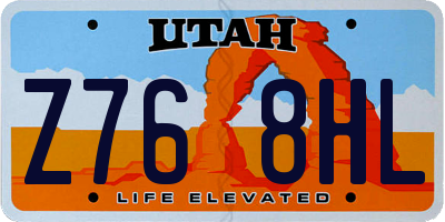 UT license plate Z768HL