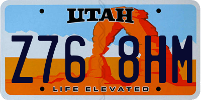 UT license plate Z768HM