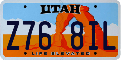 UT license plate Z768IL