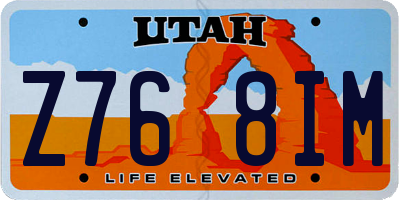 UT license plate Z768IM
