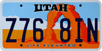 UT license plate Z768IN