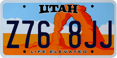 UT license plate Z768JJ