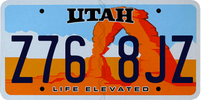 UT license plate Z768JZ