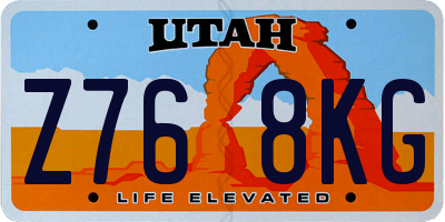 UT license plate Z768KG