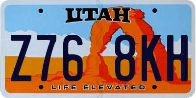 UT license plate Z768KH