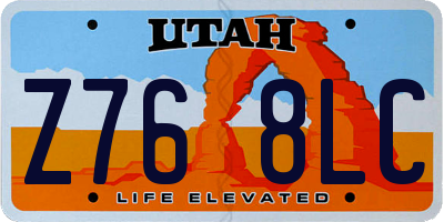 UT license plate Z768LC