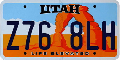 UT license plate Z768LH