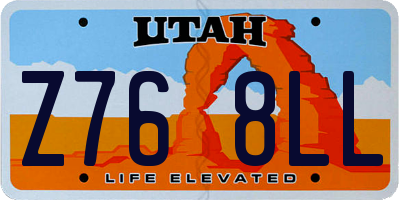 UT license plate Z768LL