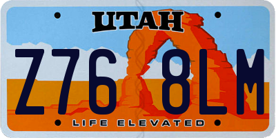 UT license plate Z768LM