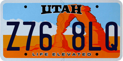 UT license plate Z768LQ
