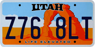 UT license plate Z768LT