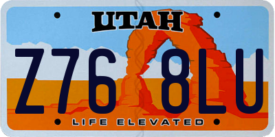 UT license plate Z768LU