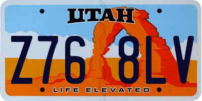 UT license plate Z768LV