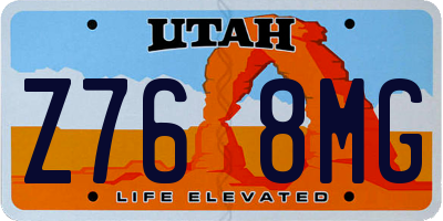 UT license plate Z768MG