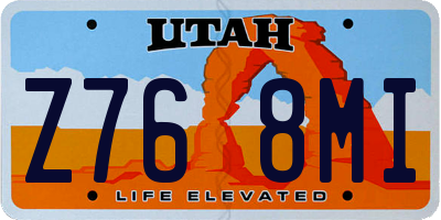 UT license plate Z768MI