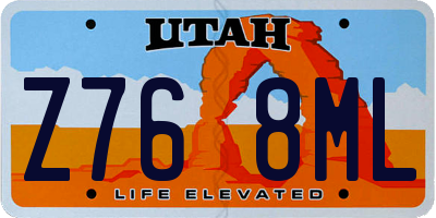 UT license plate Z768ML