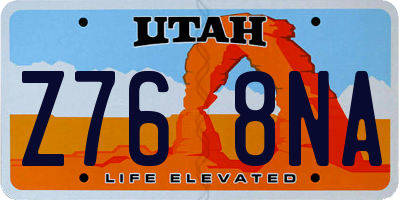 UT license plate Z768NA