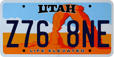 UT license plate Z768NE