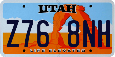 UT license plate Z768NH