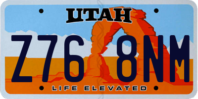 UT license plate Z768NM