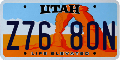 UT license plate Z768ON