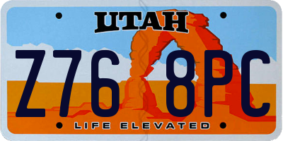UT license plate Z768PC