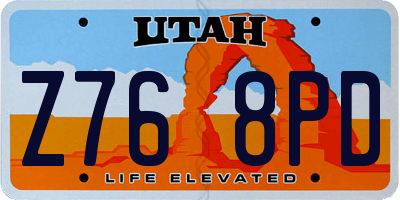 UT license plate Z768PD