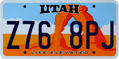 UT license plate Z768PJ