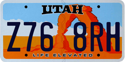 UT license plate Z768RH