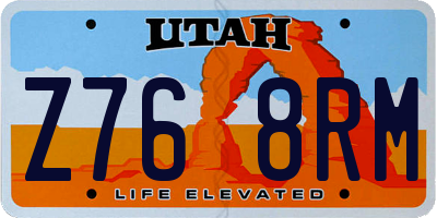 UT license plate Z768RM