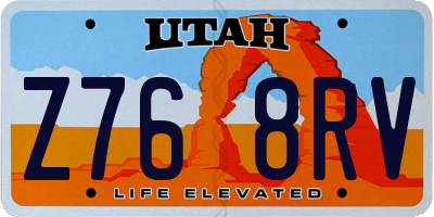 UT license plate Z768RV