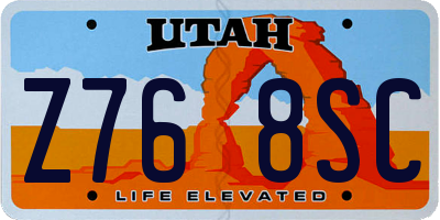 UT license plate Z768SC