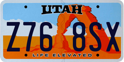 UT license plate Z768SX