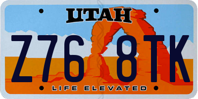 UT license plate Z768TK