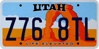 UT license plate Z768TL