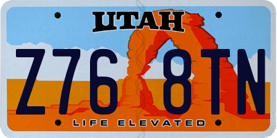 UT license plate Z768TN