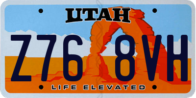 UT license plate Z768VH