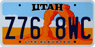 UT license plate Z768WC