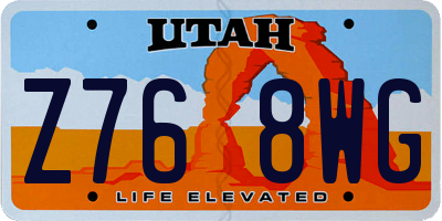 UT license plate Z768WG