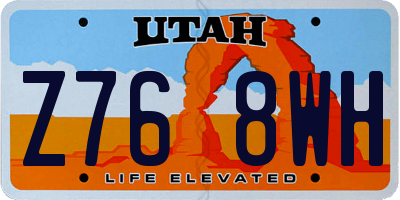 UT license plate Z768WH