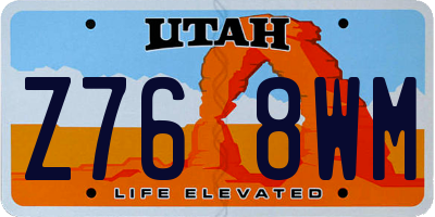 UT license plate Z768WM