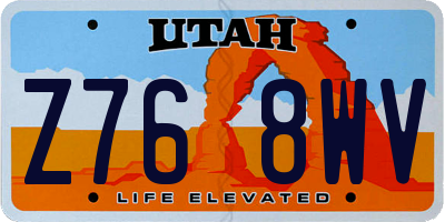 UT license plate Z768WV