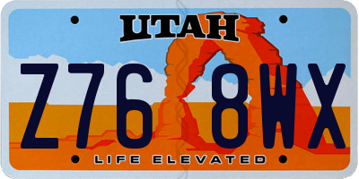 UT license plate Z768WX