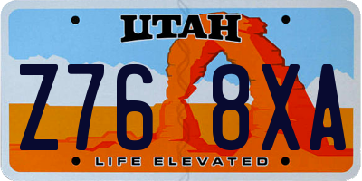 UT license plate Z768XA