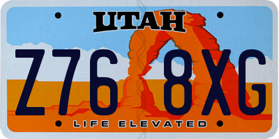 UT license plate Z768XG