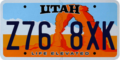 UT license plate Z768XK